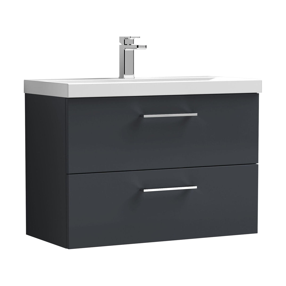 [BFLE1426D] Bramshall Contemporary 2 Soft Close Drawer Wall Hung Vanity Unit, Choice of Size/Basin Type/Colour - Cutout