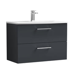 [BFLE1426G] Bramshall Contemporary 2 Soft Close Drawer Wall Hung Vanity Unit, Choice of Size/Basin Type/Colour - Cutout