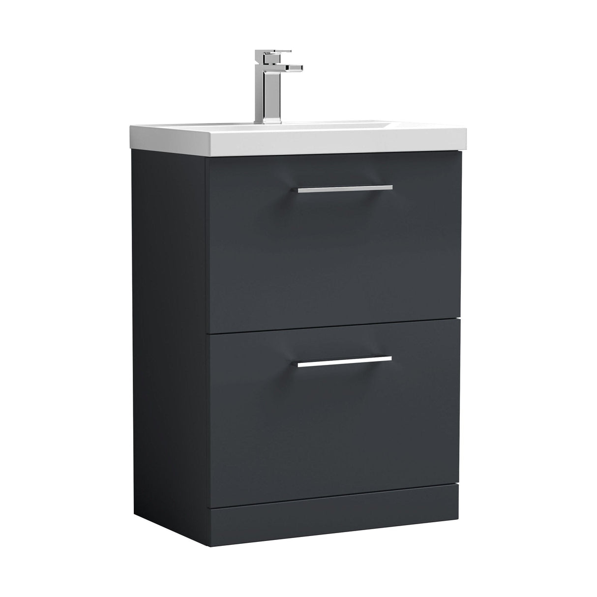 [BFLE1433D] Bramshall Contemporary 2 Drawer Floor Standing Vanity Unit, Choice of Size, Colour and Basin - Cutout