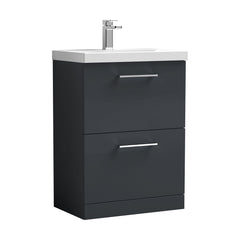 [BFLE1433D] Bramshall Contemporary 2 Drawer Floor Standing Vanity Unit, Choice of Size, Colour and Basin - Cutout