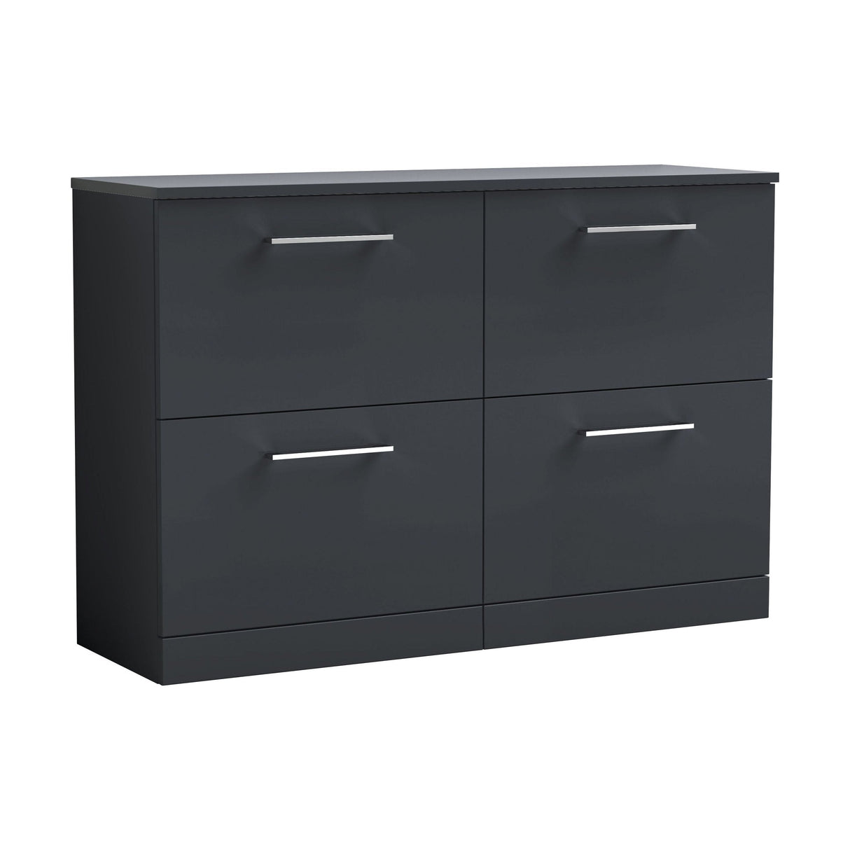 [BFLE1433W2] Bramshall Contemporary 4 Drawer Floor Standing Vanity Unit with Worktop, 1200mm, Choice of Colour - Cutout