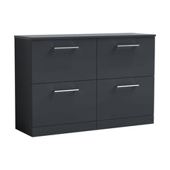 [BFLE1433W2] Balterley Level Modern Bathroom 4 Drawer Floor Standing Vanity Unit with Laminate Worktop & Handles, Dark Grey, 1200 mm - Cutout