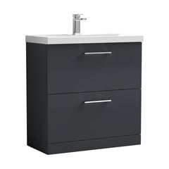 [BFLE1435D] Bramshall Contemporary 2 Drawer Floor Standing Vanity Unit, Choice of Size, Colour and Basin - Cutout