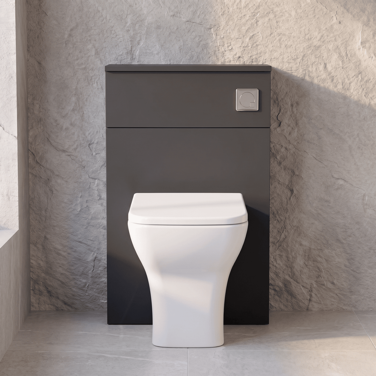 [BFLE1441] Bramshall 500mm Floor-Standing Contemporary Compact WC Toilet Unit - Silo