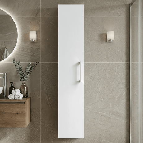 [BFLE161] Bramshall 300mm Wall Hung 1 Door Tall Unit – Choice of Colour and Handle Finish - Silo