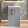 [BFLE2201A] Contemporary Floor Standing Vanity Unit with Mid-Edge Basin, Choice of Size - Silo
