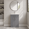 [BFLE2201B] Bramshall Contemporary 2 Soft Close Doors Floor Standing Vanity Basin Unit, Choice of Size/Basin Type/Colour - Silo