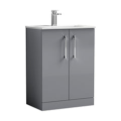 [BFLE2203B] Bramshall Contemporary 2 Soft Close Doors Floor Standing Vanity Basin Unit, Choice of Size/Basin Type/Colour - Cutout