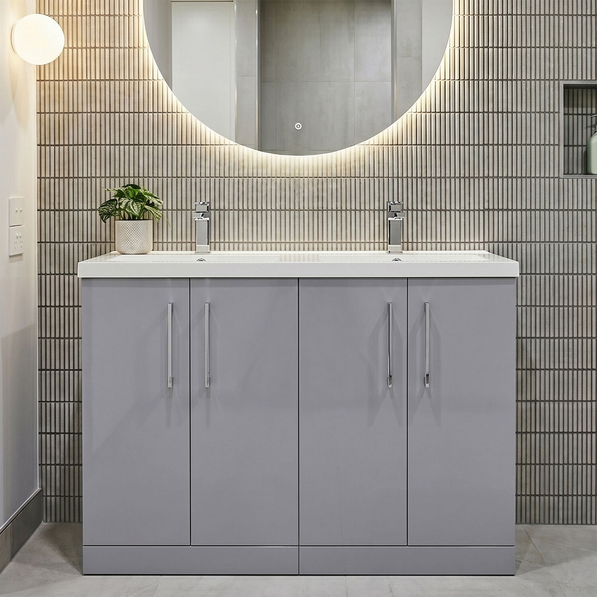 [BFLE2203C2] Bramshall Floor Standing 4 Door Vanity Basin Unit - Choice of Colour and Basin Type - Silo