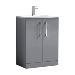 [BFLE2203G] Bramshall Contemporary 2 Soft Close Doors Floor Standing Vanity Basin Unit, Choice of Size/Basin Type/Colour - Cutout