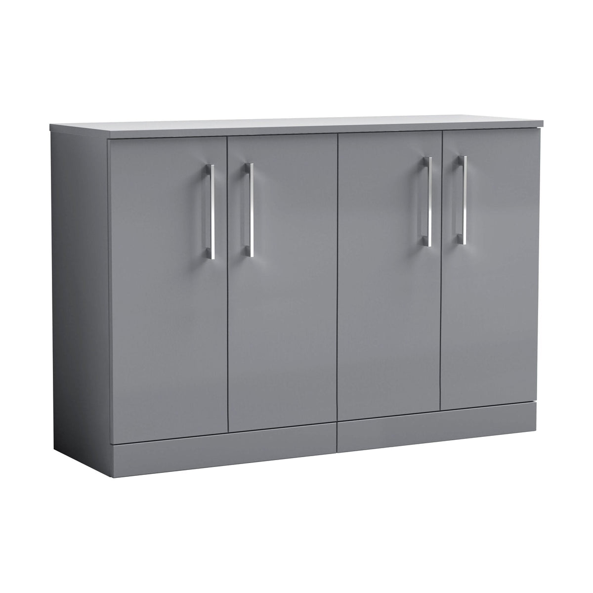 [BFLE2203W2] Bramshall Contemporary 4 Door Floor Standing Vanity Unit with Worktop, 1200mm, Choice of Colour - Cutout
