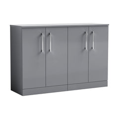 [BFLE2203W2] Bramshall Contemporary 4 Door Floor Standing Vanity Unit with Worktop, 1200mm, Choice of Colour - Cutout