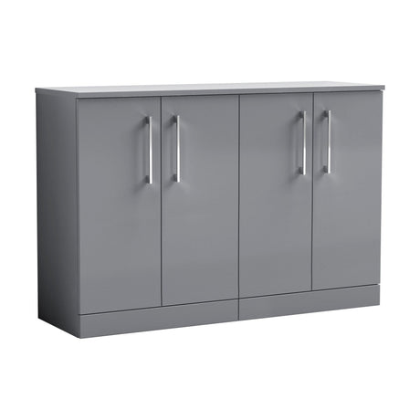 [BFLE2203W2] Bramshall Contemporary 4 Door Floor Standing Vanity Unit with Worktop, 1200mm, Choice of Colour - Cutout