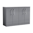 [BFLE2203W2] Balterley Level Modern Bathroom 2 Door Floor Standing Vanity Unit with Laminate Worktop & Handles, Satin Grey, 1205 mm - Cutout