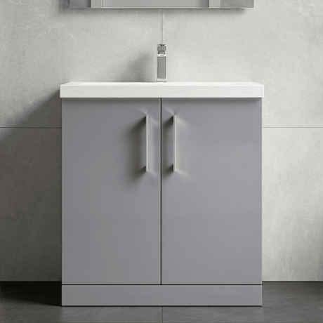 [BFLE2205A] Contemporary Floor Standing Vanity Unit with Mid-Edge Basin, Choice of Size - Silo