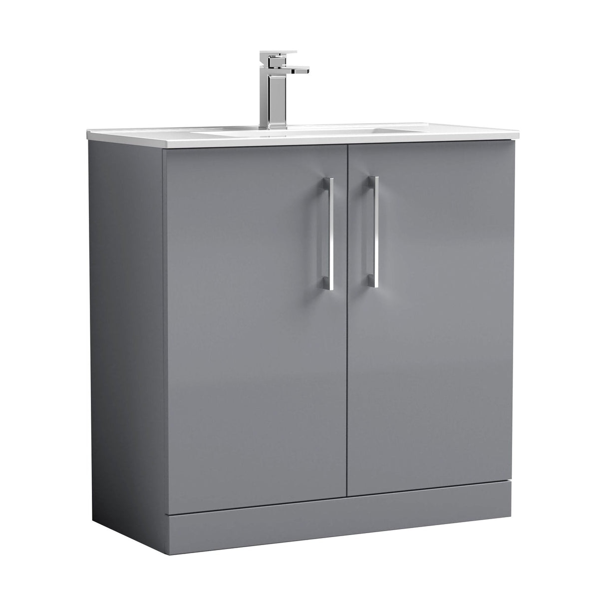[BFLE2205B] Bramshall Contemporary 2 Soft Close Doors Floor Standing Vanity Basin Unit, Choice of Size/Basin Type/Colour - Cutout