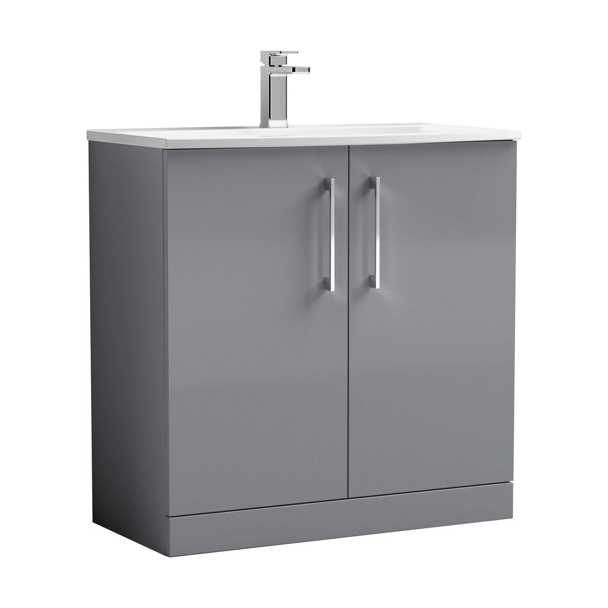 [BFLE2205G] Bramshall Contemporary 2 Soft Close Doors Floor Standing Vanity Basin Unit, Choice of Size/Basin Type/Colour - Cutout