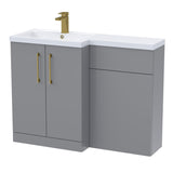 Bathroom Vanity Unit with Basin & WC Unit, Left Hand, 1100mm x 390mm - Choice of Colour