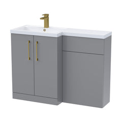 [BFLE2211LH017] Bramshall Combination Vanity Unit with Basin & WC, Left Hand, 1100mm x 390mm - Choice of Colour and Handle Finish - Cutout