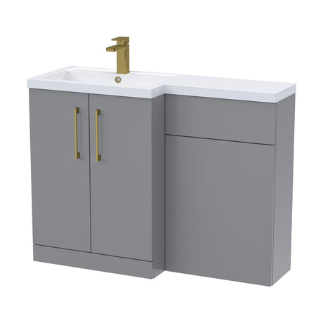 [BFLE2211LH017] Bramshall Combination Vanity Unit with Basin & WC, Left Hand, 1100mm x 390mm - Choice of Colour and Handle Finish - Cutout