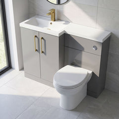 [BFLE2211LH017] Bramshall Combination Vanity Unit with Basin & WC, Left Hand, 1100mm x 390mm - Choice of Colour and Handle Finish - Lifestyle 2