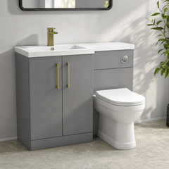 [BFLE2211LH017] Bramshall Combination Vanity Unit with Basin & WC, Left Hand, 1100mm x 390mm - Choice of Colour and Handle Finish - Lifestyle 3
