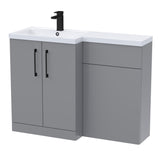 Bathroom Vanity Unit with Basin & WC Unit, Left Hand, 1100mm x 390mm - Choice of Colour
