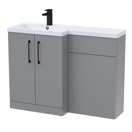 Bathroom Vanity Unit with Basin & WC Unit, Left Hand, 1100mm x 390mm - Choice of Colour