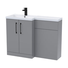 [BFLE2211LH018] Bramshall Combination Vanity Unit with Basin & WC, Left Hand, 1100mm x 390mm - Choice of Colour and Handle Finish - Cutout