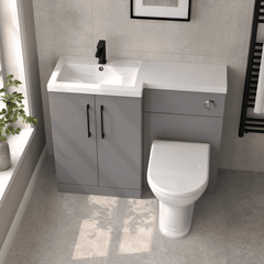 [BFLE2211LH018] Bramshall Combination Vanity Unit with Basin & WC, Left Hand, 1100mm x 390mm - Choice of Colour and Handle Finish - Lifestyle 2