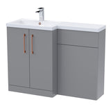 Bathroom Vanity Unit with Basin & WC Unit, Left Hand, 1100mm x 390mm - Choice of Colour