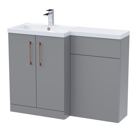 Bathroom Vanity Unit with Basin & WC Unit, Left Hand, 1100mm x 390mm - Choice of Colour