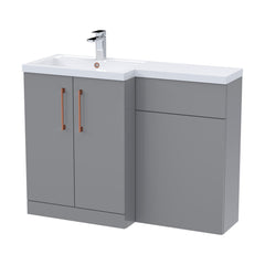 [BFLE2211LH019] Bramshall Combination Vanity Unit with Basin & WC, Left Hand, 1100mm x 390mm - Choice of Colour and Handle Finish - Cutout
