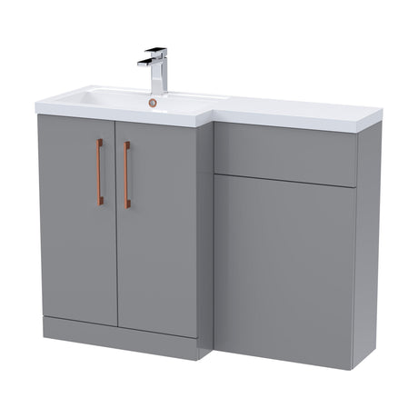 [BFLE2211LH019] Bramshall Combination Vanity Unit with Basin & WC, Left Hand, 1100mm x 390mm - Choice of Colour and Handle Finish - Cutout
