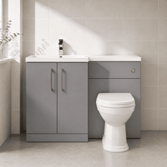 [BFLE2211LH019] Bramshall Combination Vanity Unit with Basin & WC, Left Hand, 1100mm x 390mm - Choice of Colour and Handle Finish - Lifestyle 1
