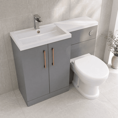 [BFLE2211LH019] Bramshall Combination Vanity Unit with Basin & WC, Left Hand, 1100mm x 390mm - Choice of Colour and Handle Finish - Lifestyle 2