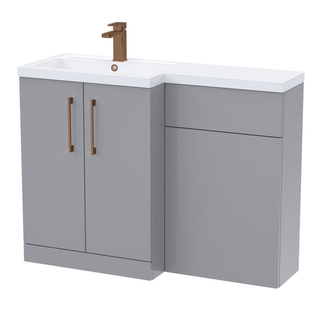 Bathroom Vanity Unit with Basin & WC Unit, Left Hand, 1100mm x 390mm - Choice of Colour