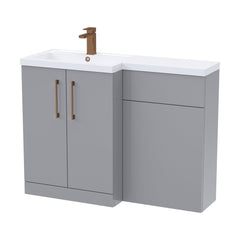 [BFLE2211LH1516] Bramshall Combination Vanity Unit with Basin & WC, Left Hand, 1100mm x 390mm - Choice of Colour and Handle Finish - Cutout