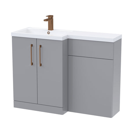 [BFLE2211LH1516] Bramshall Combination Vanity Unit with Basin & WC, Left Hand, 1100mm x 390mm - Choice of Colour and Handle Finish - Cutout