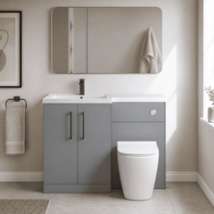 [BFLE2211LH1516] Bramshall Combination Vanity Unit with Basin & WC, Left Hand, 1100mm x 390mm - Choice of Colour and Handle Finish - Lifestyle 1