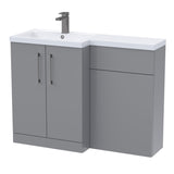 Bathroom Vanity Unit with Basin & WC Unit, Left Hand, 1100mm x 390mm - Choice of Colour
