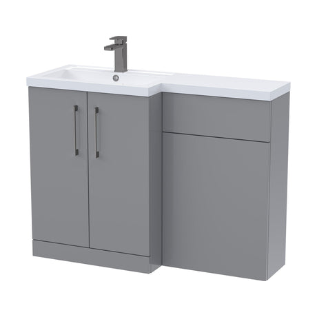 [BFLE2211LH716] Bramshall Combination Vanity Unit with Basin & WC, Left Hand, 1100mm x 390mm - Choice of Colour and Handle Finish - Cutout