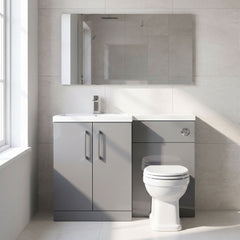 [BFLE2211LH716] Bramshall Combination Vanity Unit with Basin & WC, Left Hand, 1100mm x 390mm - Choice of Colour and Handle Finish - Lifestyle 1