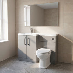 [BFLE2211LH716] Bramshall Combination Vanity Unit with Basin & WC, Left Hand, 1100mm x 390mm - Choice of Colour and Handle Finish - Lifestyle 3