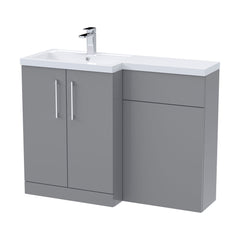 [BFLE2211L] Bramshall Combination Vanity Unit with Basin & WC, Left Hand, 1100mm x 390mm - Choice of Colour and Handle Finish - Cutout