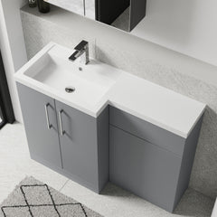 [BFLE2211L] Bramshall Combination Vanity Unit with Basin & WC, Left Hand, 1100mm x 390mm - Choice of Colour and Handle Finish - Lifestyle 2