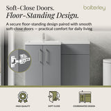 Bathroom Vanity Unit with Basin & WC Unit, Left Hand, 1100mm x 390mm - Choice of Colour