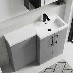 [BFLE2211RH018] Bramshall Combination Vanity Unit with Basin & WC, Right Hand, 1100mm x 390mm - Choice of Colour and Handle Finish - Lifestyle 2