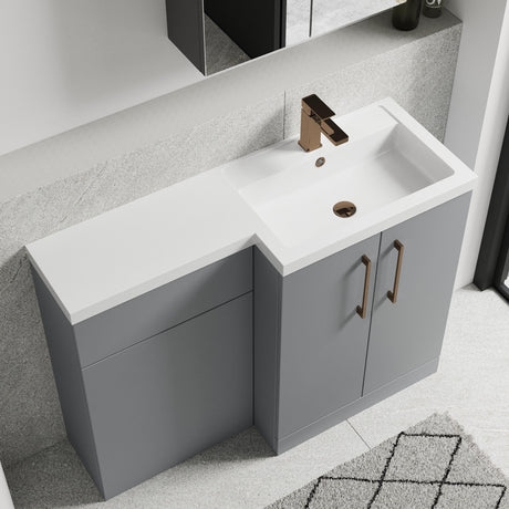 [BFLE2211RH1516] Bramshall Combination Vanity Unit with Basin & WC, Right Hand, 1100mm x 390mm - Choice of Colour and Handle Finish - Lifestyle 2