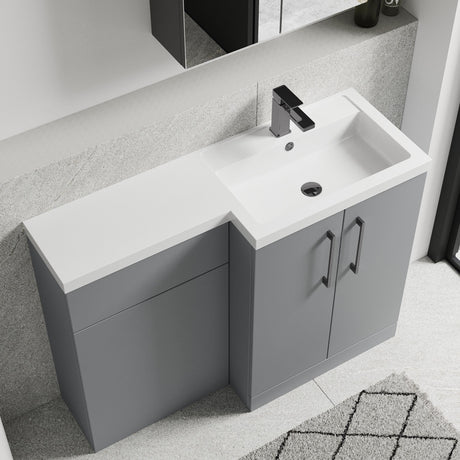 [BFLE2211RH716] Bramshall Combination Vanity Unit with Basin & WC, Right Hand, 1100mm x 390mm - Choice of Colour and Handle Finish - Lifestyle 2